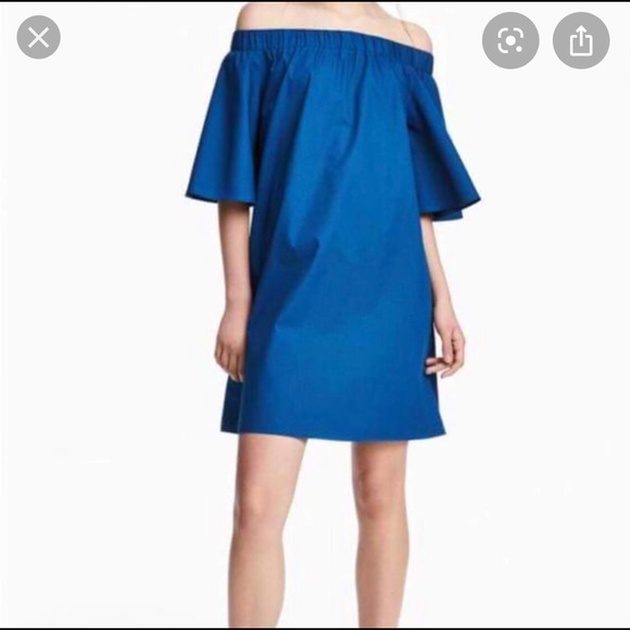H&M Blue Off The Shoulder Dress - 6 - Picture 1 of 2